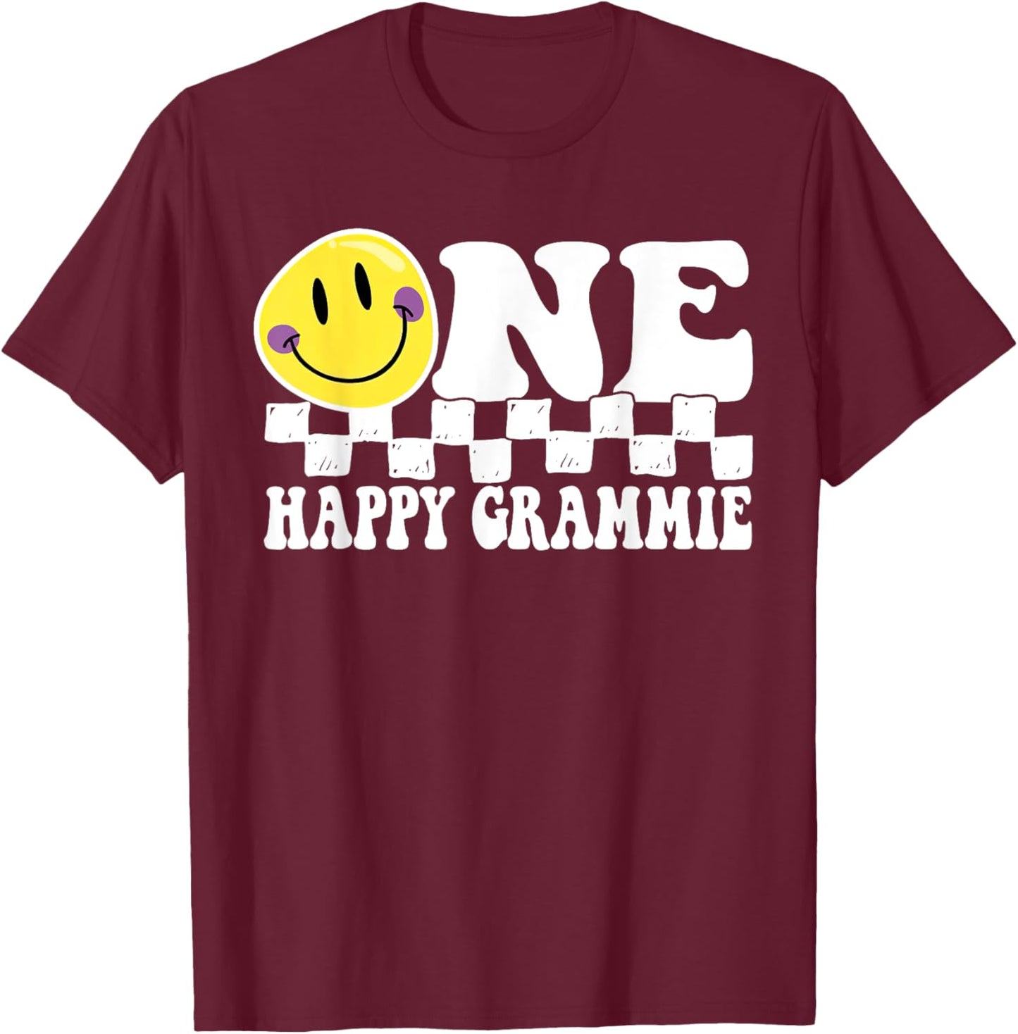 One Happy Dude Grammie 1st Birthday Family Matching T-Shirt - T-Shirt | Maroon