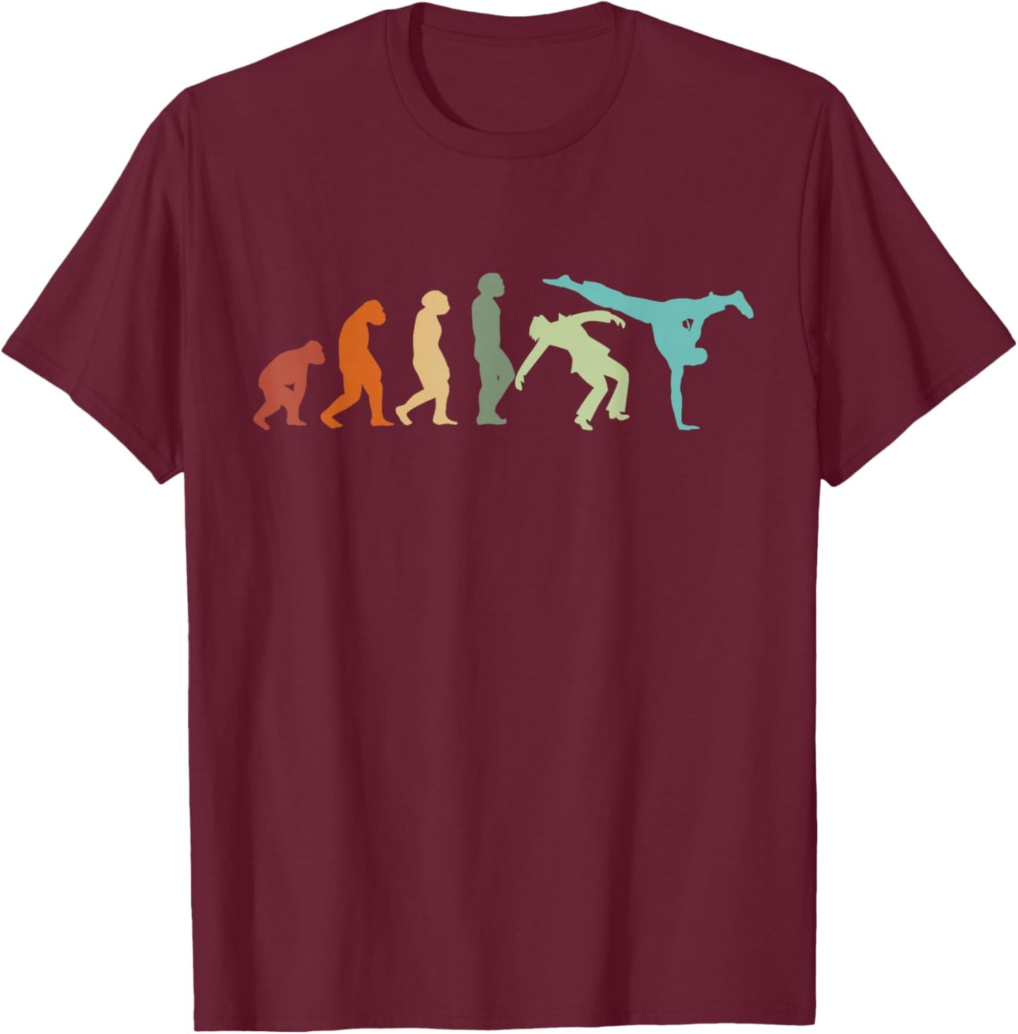 Capoeira Dance Martial Arts Brazil Karate Evolution Capoeira T-Shirt - T-Shirt | Maroon