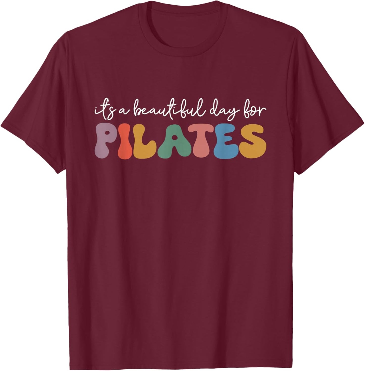 SOMMAS YOGA Retro Pilates Lover Instructor Workout T-Shirt - T-Shirt | Maroon