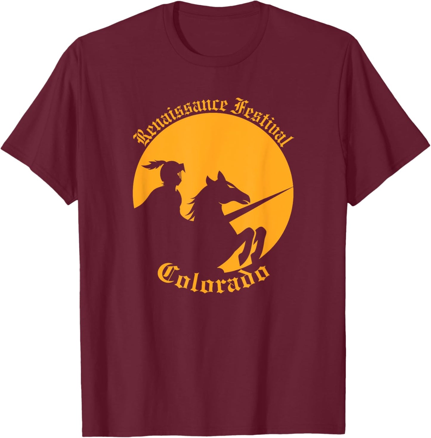 Renaissance Festival Colorado Knight & Horse T-Shirt - T-Shirt | Maroon