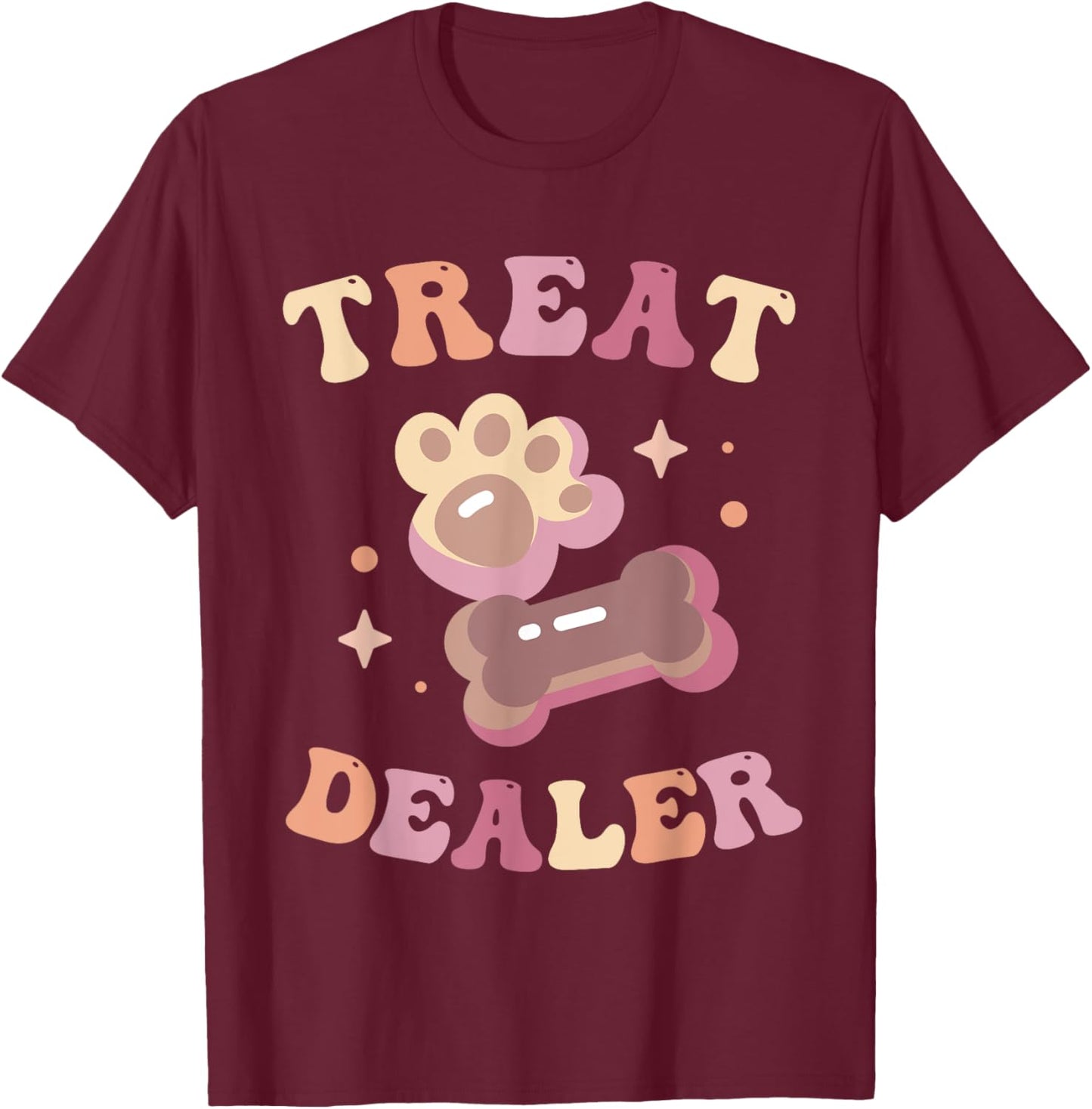 Dog Treat Dealer Funny Dog Training Dog Sitter Boys Girls T-Shirt - T-Shirt | Maroon