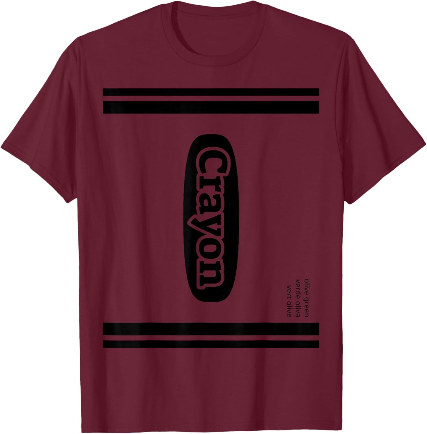 Crayon Olive Green Group Costume T-Shirt - T-Shirt | Maroon
