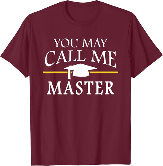 Masters Degree University School Gift: & Graphic T-Shirt - T-Shirt | Maroon