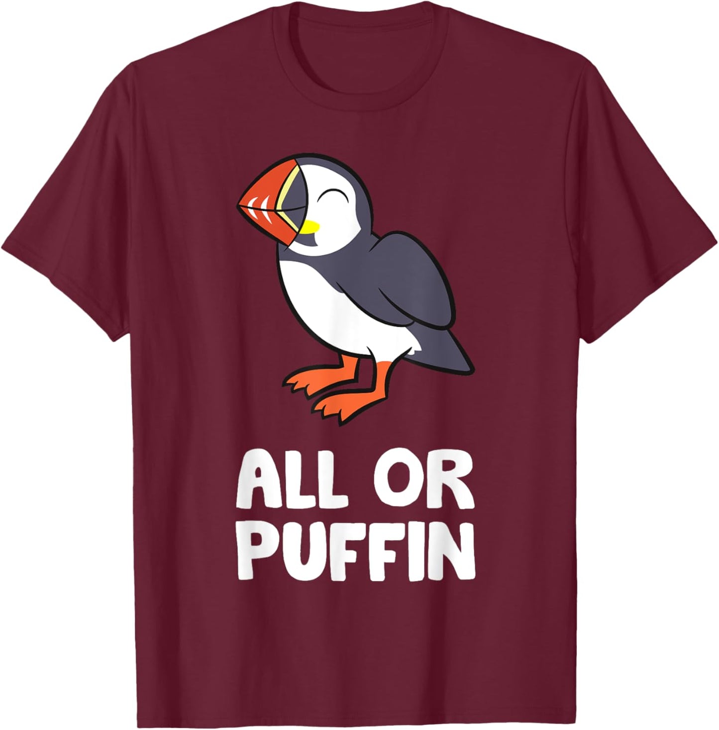 All Or Puffin T-Shirt - T-Shirt | Maroon