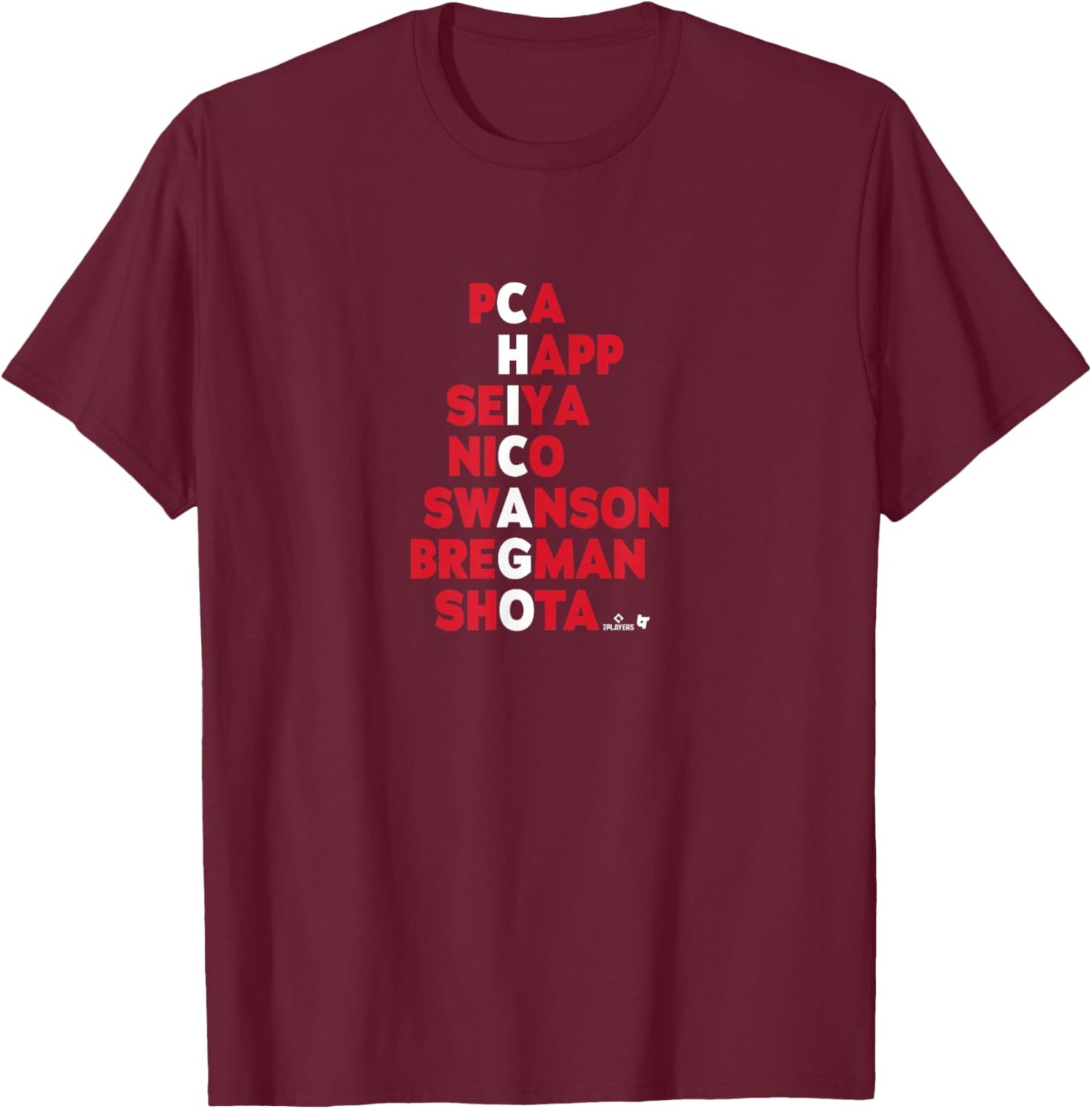 Chicago Names 2026 - MLB Players T-Shirt - T-Shirt | Maroon