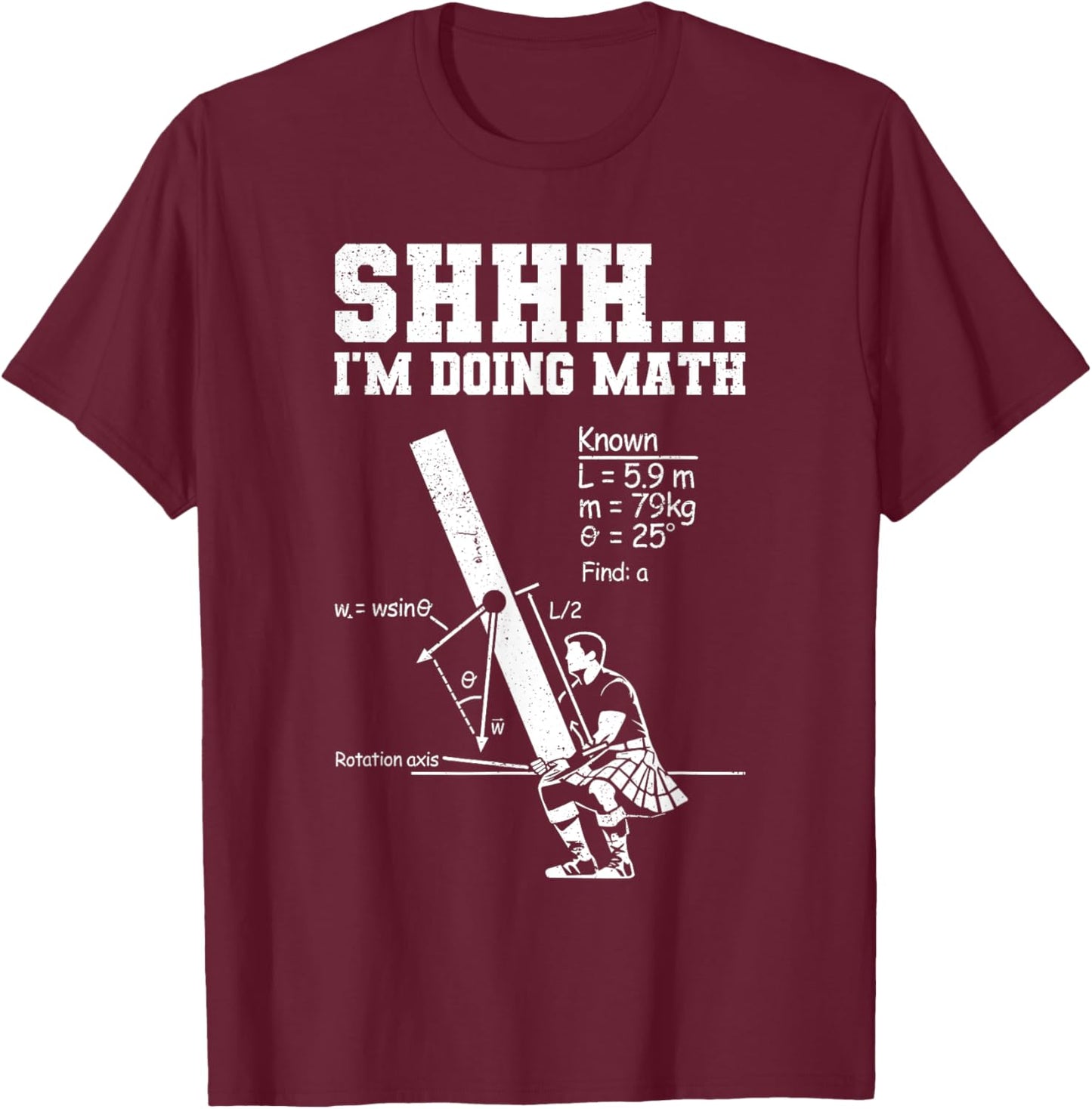 Caber toss funny highland games T-Shirt - T-Shirt | Maroon