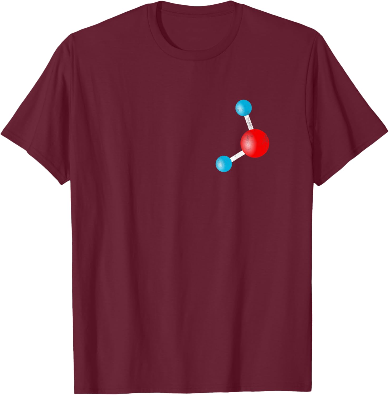 GRUNGE Water Molecule H2O - Chemistry T-Shirt - T-Shirt | Maroon