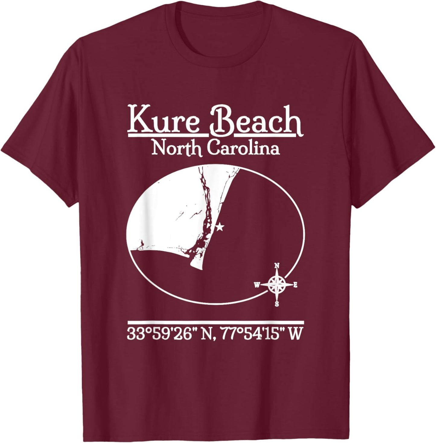 Kure Beach - North Carolina Women Kids T-Shirt - T-Shirt | Maroon