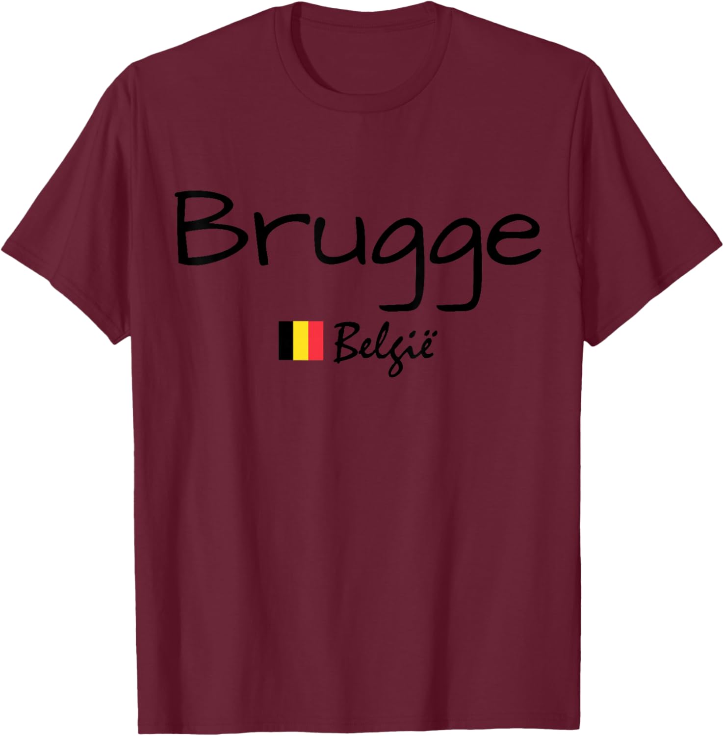 Brugge België, Belgium Flag, Belgium Travel, Bruges T-Shirt - T-Shirt | Maroon