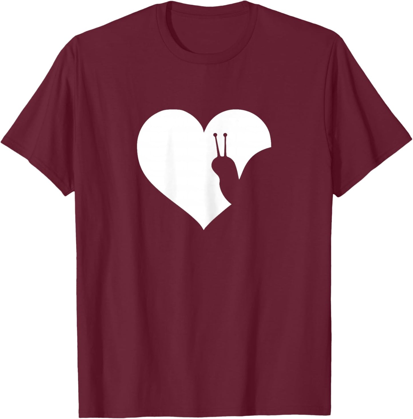 Little Design Snail Love Heart Graphic Children or Teenagers T-Shirt - T-Shirt | Maroon
