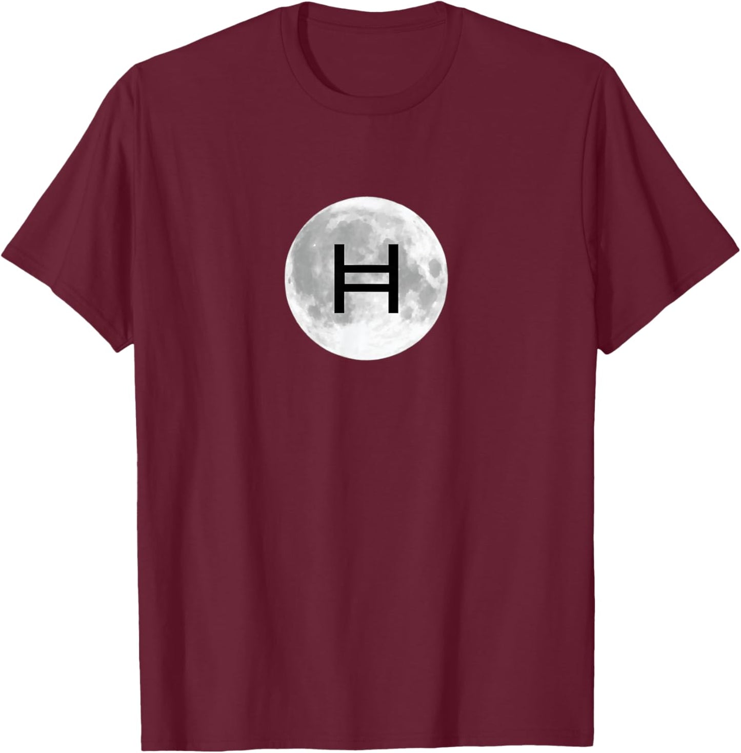 Hedera Hbar Moon Crypto T-Shirt - T-Shirt | Maroon