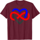 Infinity Heart Polyamory Symbol in Pride Colors T-Shirt - T-Shirt | Maroon