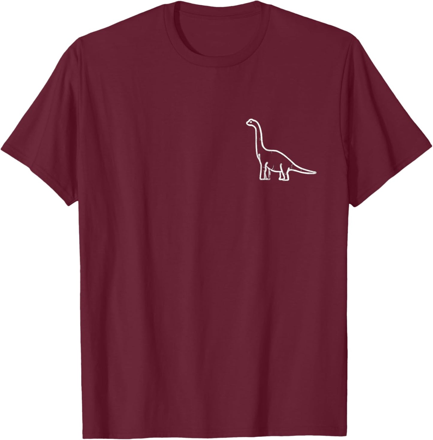 Minimalist Brontosaurus Outline Dino Lover Paleontology Gift T-Shirt - T-Shirt | Maroon