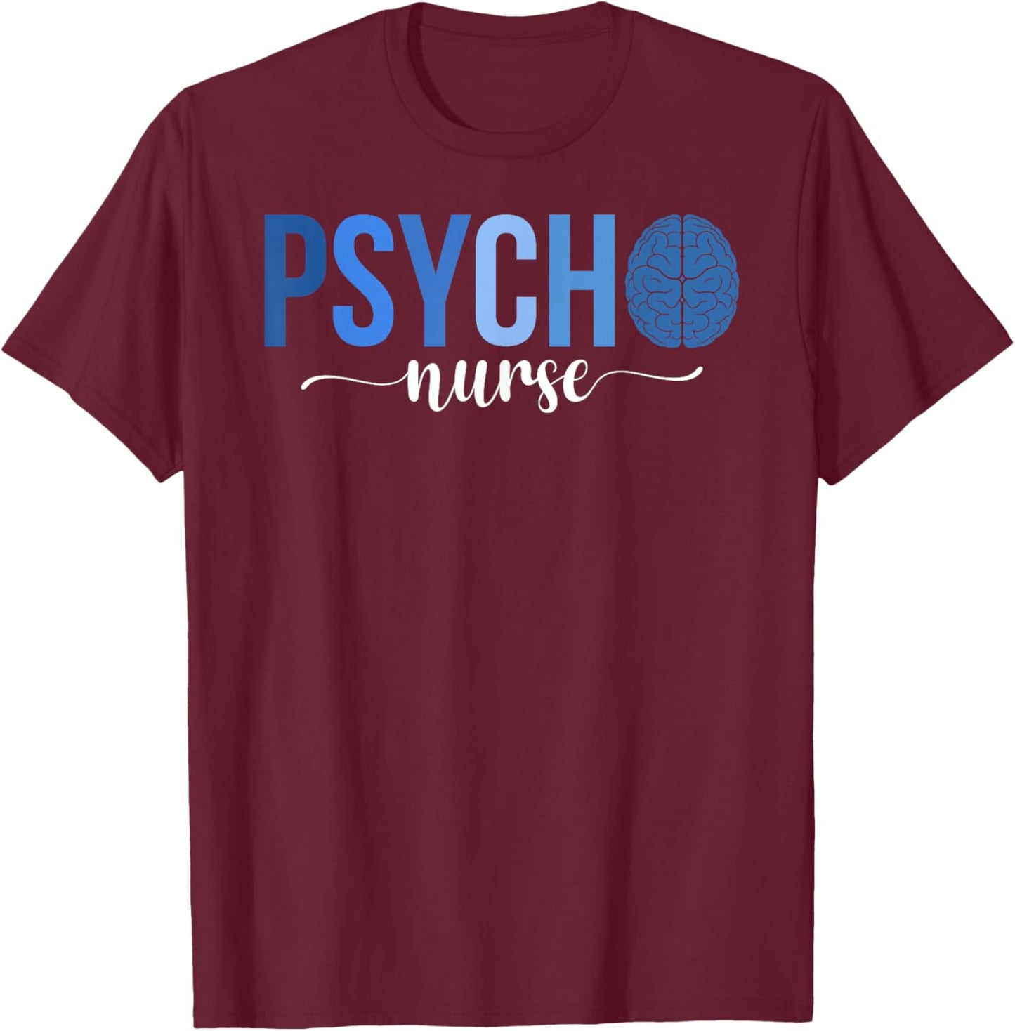 Boho Psych Nurse Appreciation Psychiatric Nurse T-Shirt - T-Shirt | Maroon