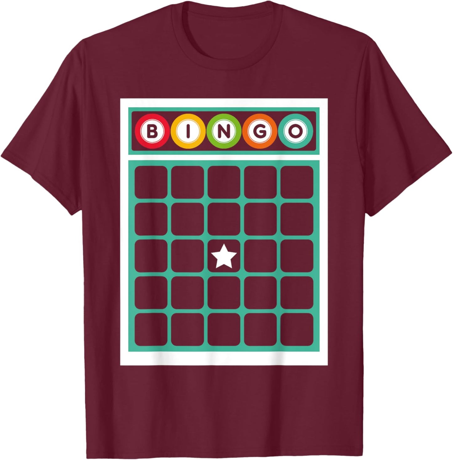 Bingo Card Bingo Costume Funny Bingo Player Halloween Outfit T-Shirt - T-Shirt | Maroon