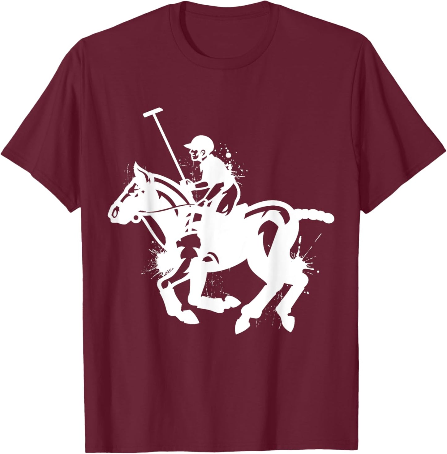 Polo Player Horse Sport Ride Riding Equestrian Sport Love T-Shirt - T-Shirt | Maroon