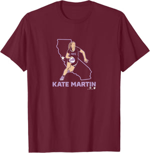 Kate Martin - State Star - Golden State Women's Basketball T-Shirt - T-Shirt | Maroon