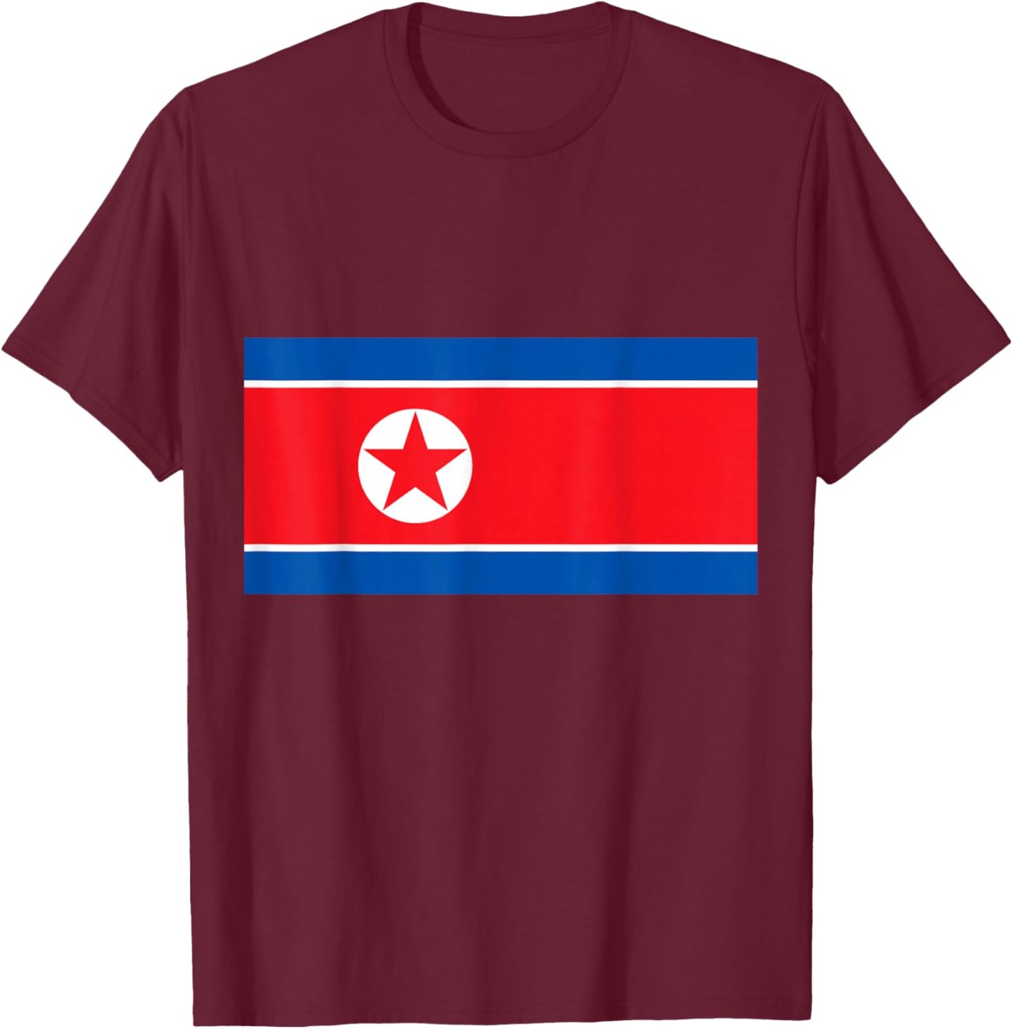 Drapeau de la Corée du Nord T-Shirt - T-Shirt | Maroon