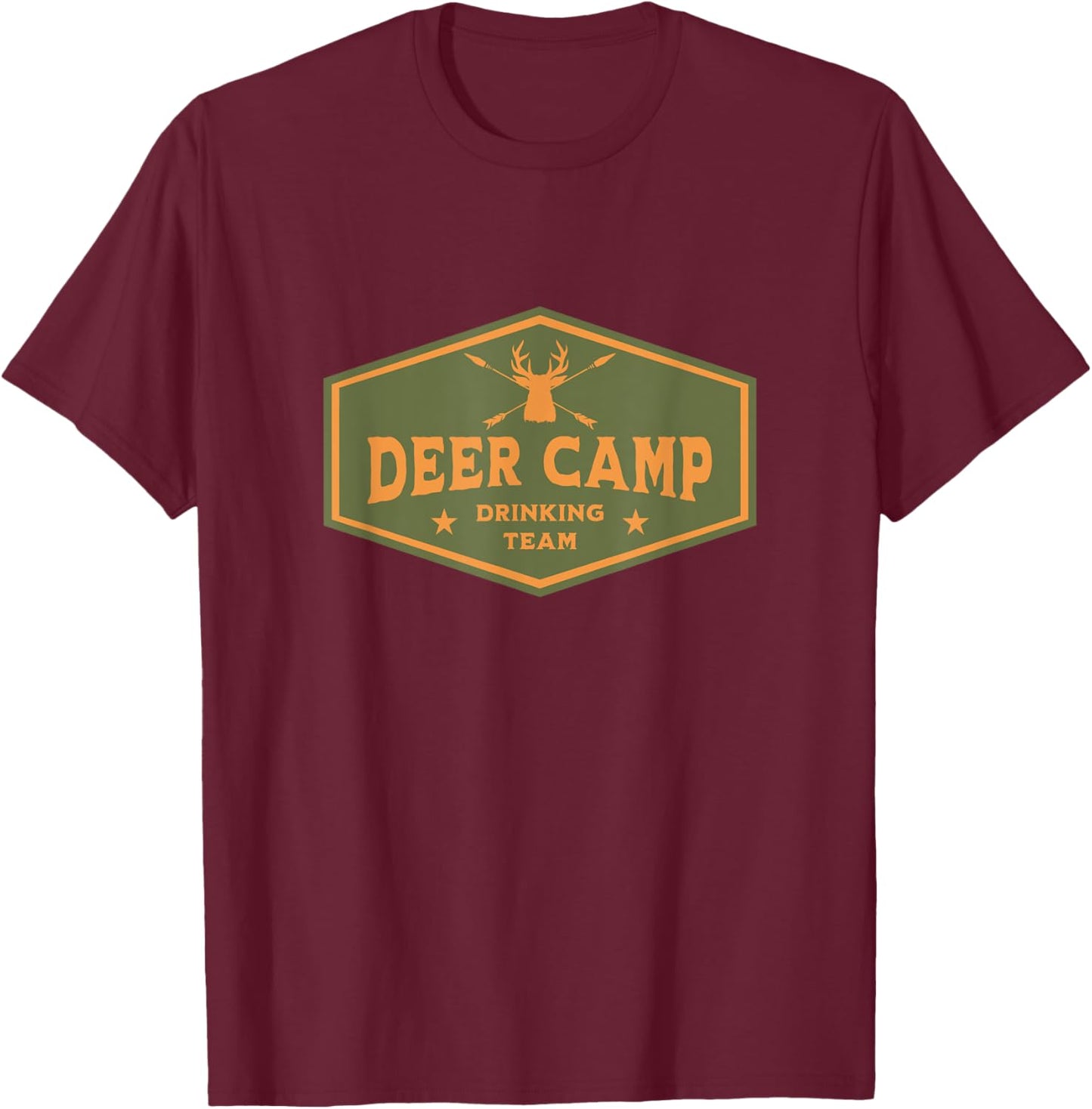 Deer Camp Drinking Team - Funny Hunting T-Shirt - T-Shirt | Maroon