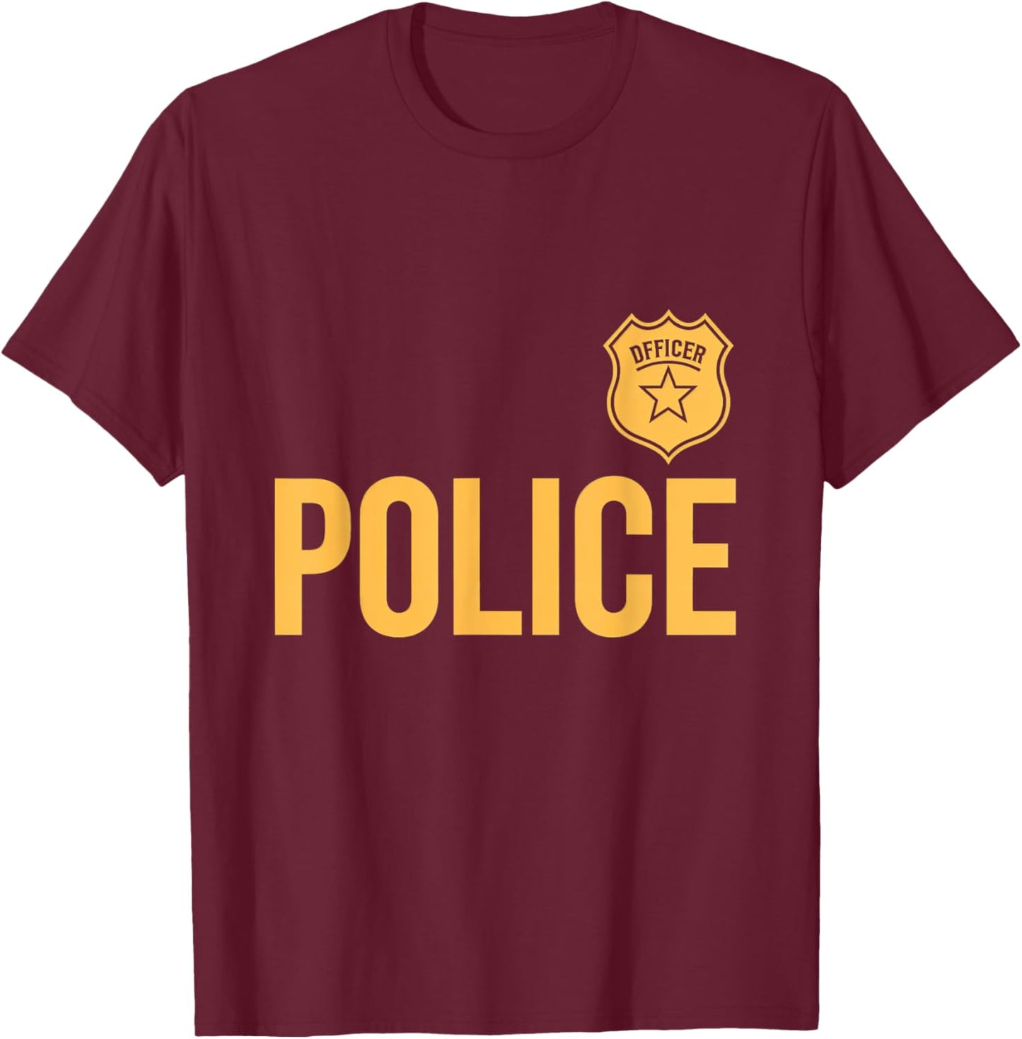 Police Officer Police Badge Halloween Costume Kids Adults T-Shirt - T-Shirt | Maroon