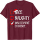 Funny Matching Christmas Designs Nice Naughty Insufficient Evidence Family Christmas - Black, Small, Short Sleeve, -Adults/Kids T-Shirt - T-Shirt | Maroon