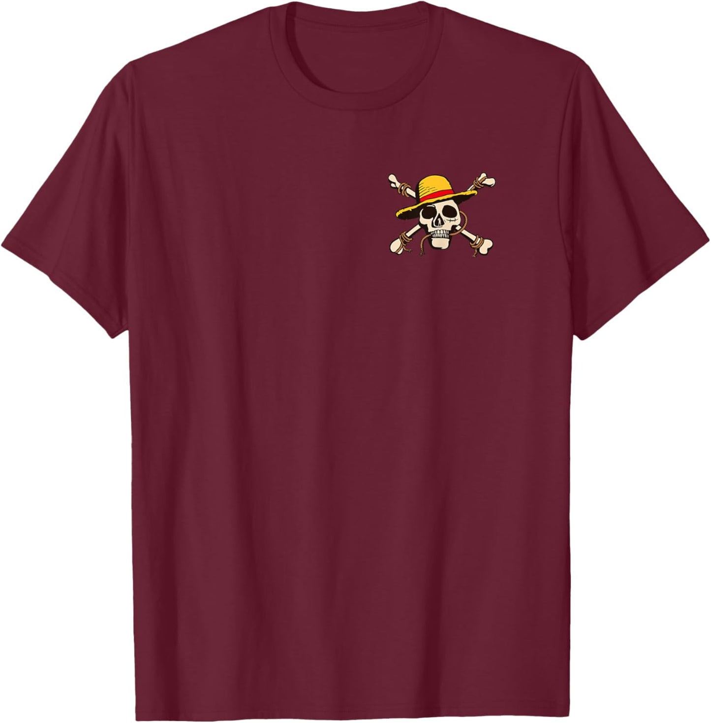 One Piece Stacked Logos Front Back T-Shirt - T-Shirt | Maroon