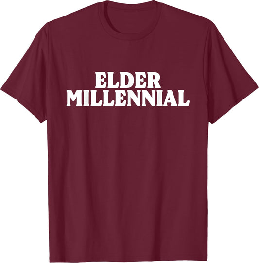 Elder Millennial Funny Retro 90s Nostalgia T-Shirt - T-Shirt | Maroon
