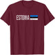 Estonia Flag Souvenir - Retro Estonian Design T-Shirt - T-Shirt | Maroon