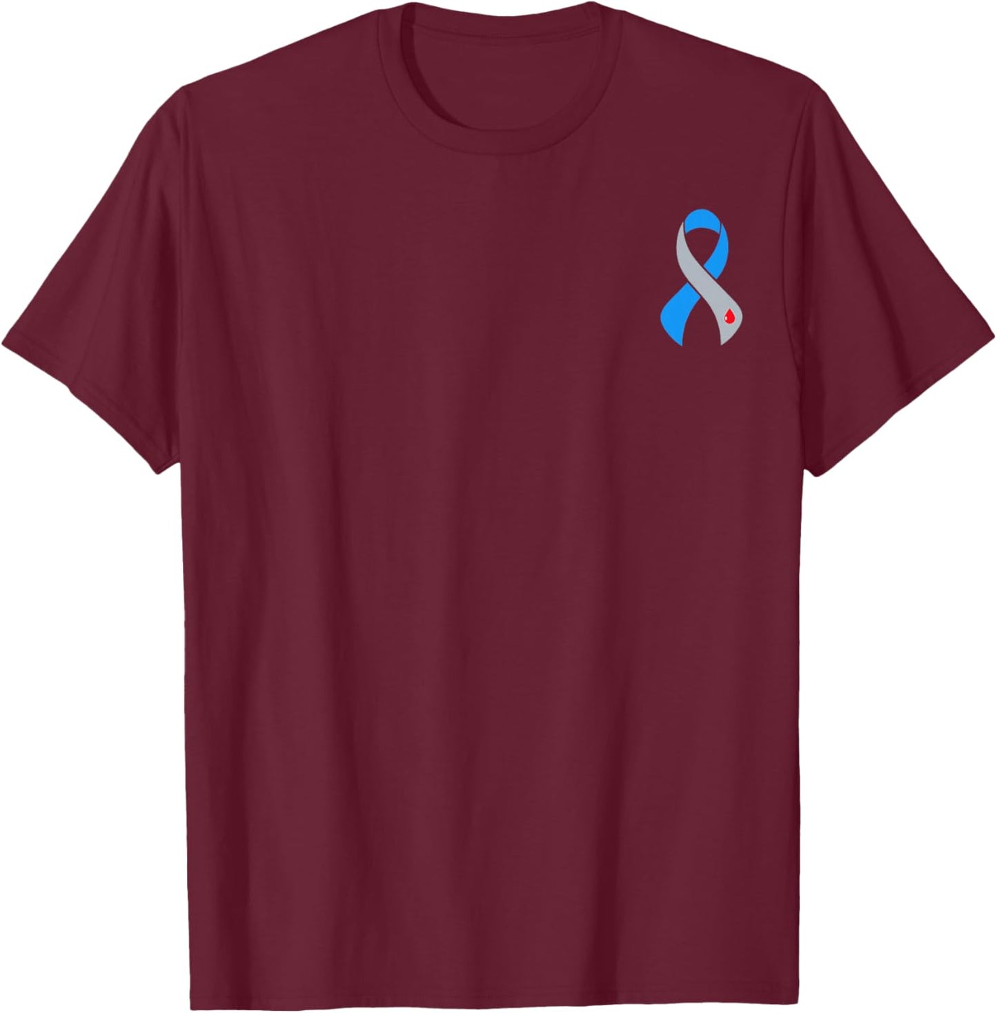 Support Squad Type 1 Diabetes Awareness T1D Blue Ribbon T-Shirt - T-Shirt | Maroon