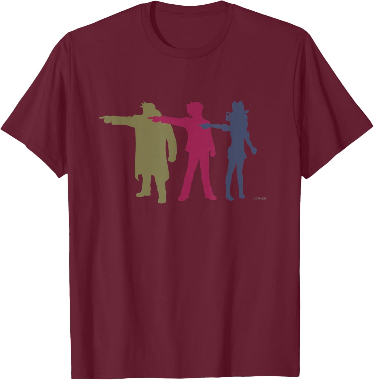 Ace Attorney Investigations Collection Triple Objection (A) T-Shirt - T-Shirt | Maroon