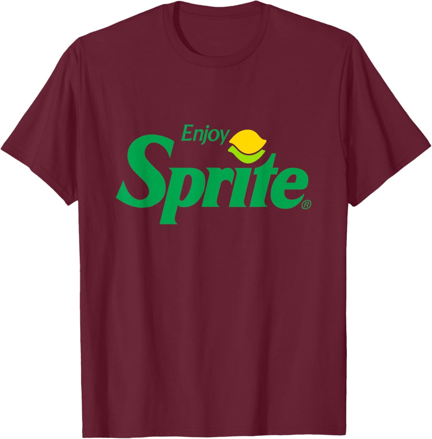 Enjoy Sprite 90s Lemon Logo T-Shirt - T-Shirt | Maroon