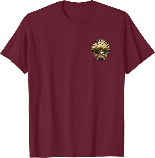 Saddleback Duck Hunting Logo Graphic T-Shirt - T-Shirt | Maroon