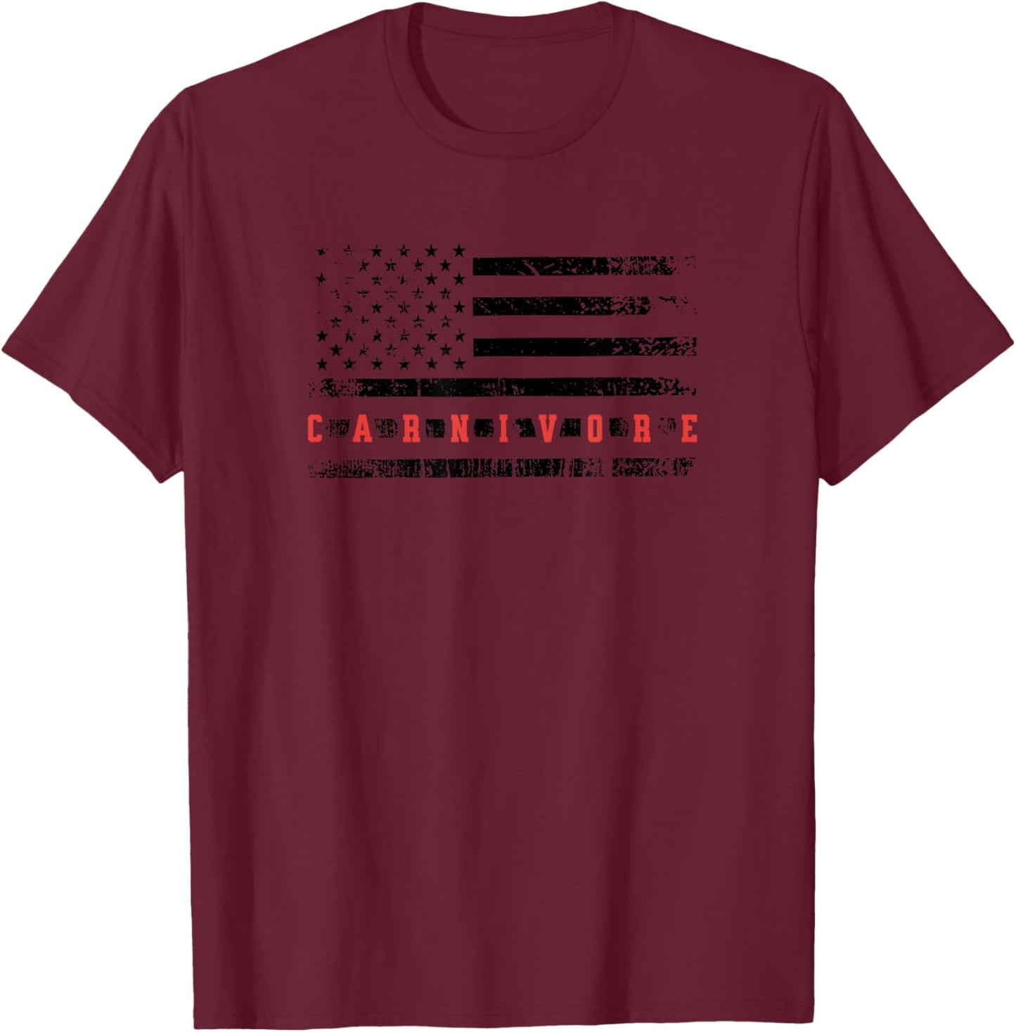 Carnivore American Flag Meat Eater Beef Lover Lion Diet Women Men T-Shirt - T-Shirt | Maroon