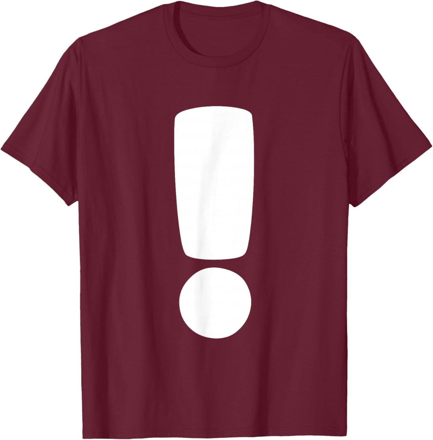 Exclamation Mark Costume Fancy Dress Partner Duo Carnival Quiz T-Shirt - T-Shirt | Maroon