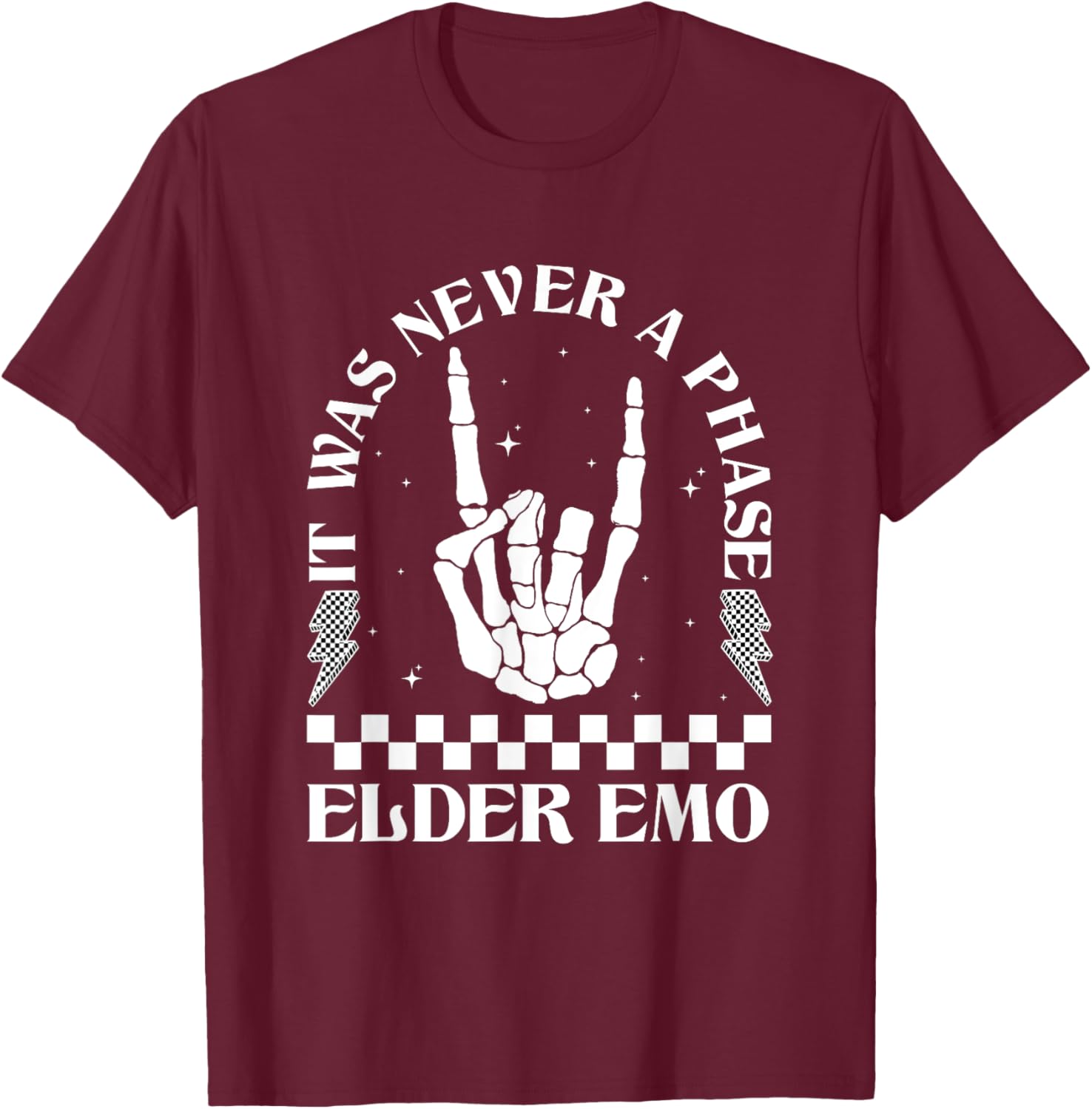 Vintage Elder Emo Club It was Never A Phase Goth Emo Music T-Shirt - T-Shirt | Maroon