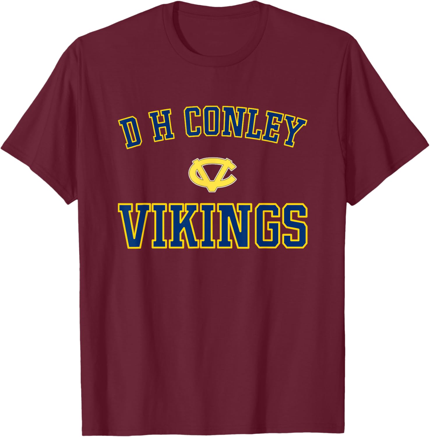 D H Conley Vikings Logo Varsity HS T-Shirt - T-Shirt | Maroon