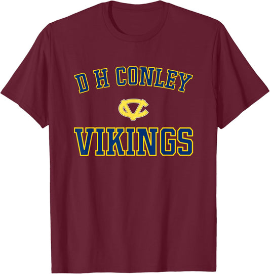 D H Conley Vikings Logo Varsity HS T-Shirt - T-Shirt | Maroon