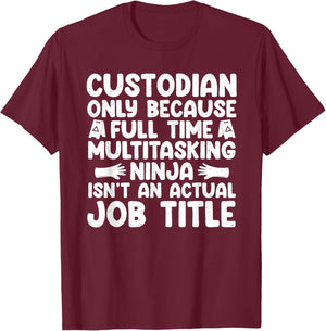 Custodian Design Women School Custodian Appreciation T-Shirt - T-Shirt | Maroon