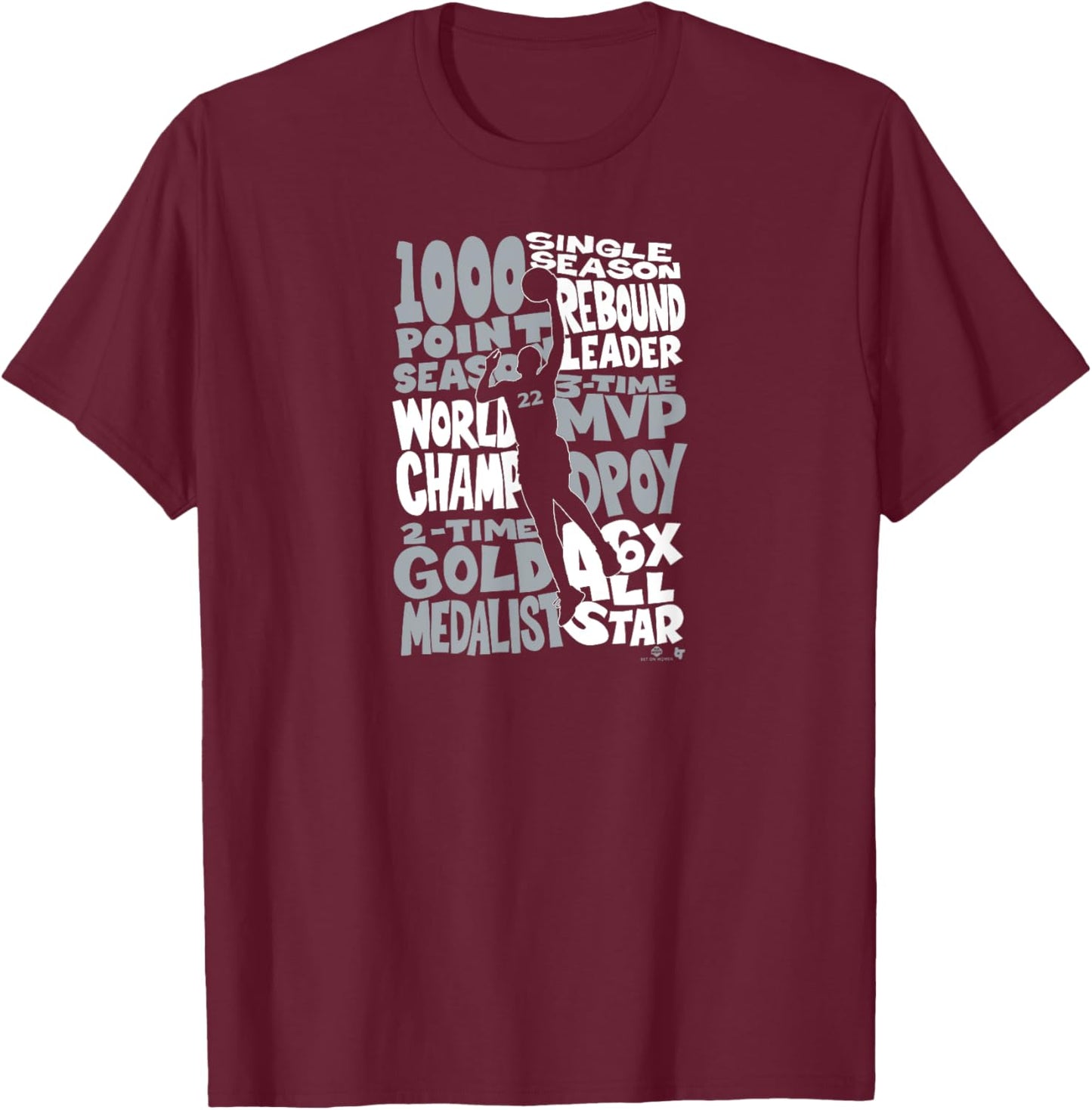 A'ja Wilson - MVP Things - Las Vegas Basketball T-Shirt - T-Shirt | Maroon