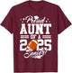 Proud Aunt Of A 2025 Senior Football Graduation T-Shirt - T-Shirt | Maroon