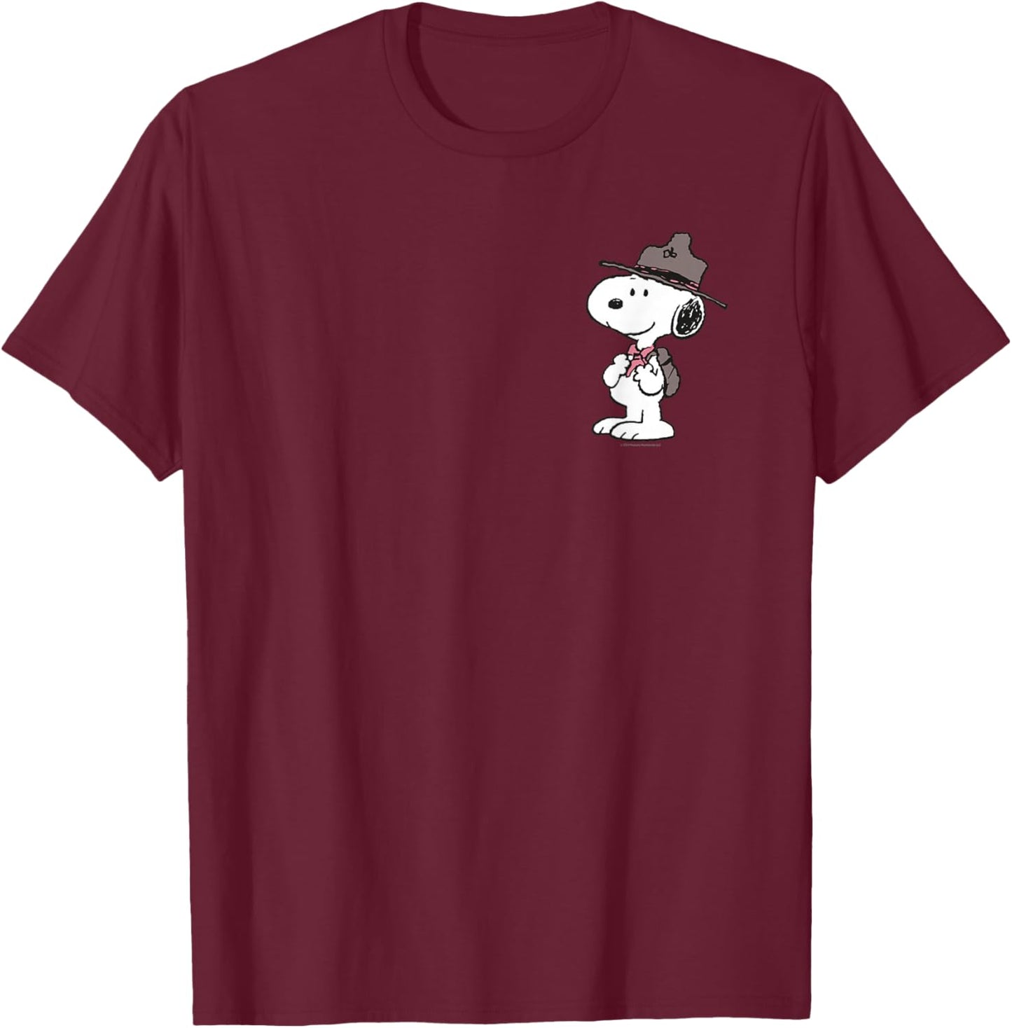 Peanuts - Snoopy The Fearless Scout Small T-Shirt - T-Shirt | Maroon