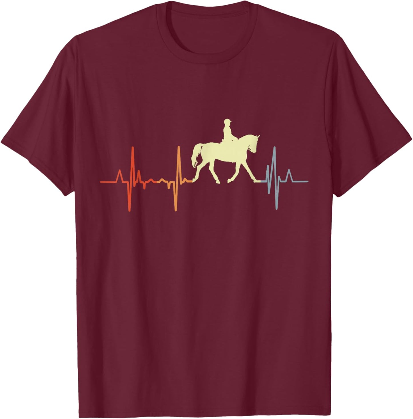 I Love Dressage Riding Horseback Rider Cardiogram T-Shirt - T-Shirt | Maroon