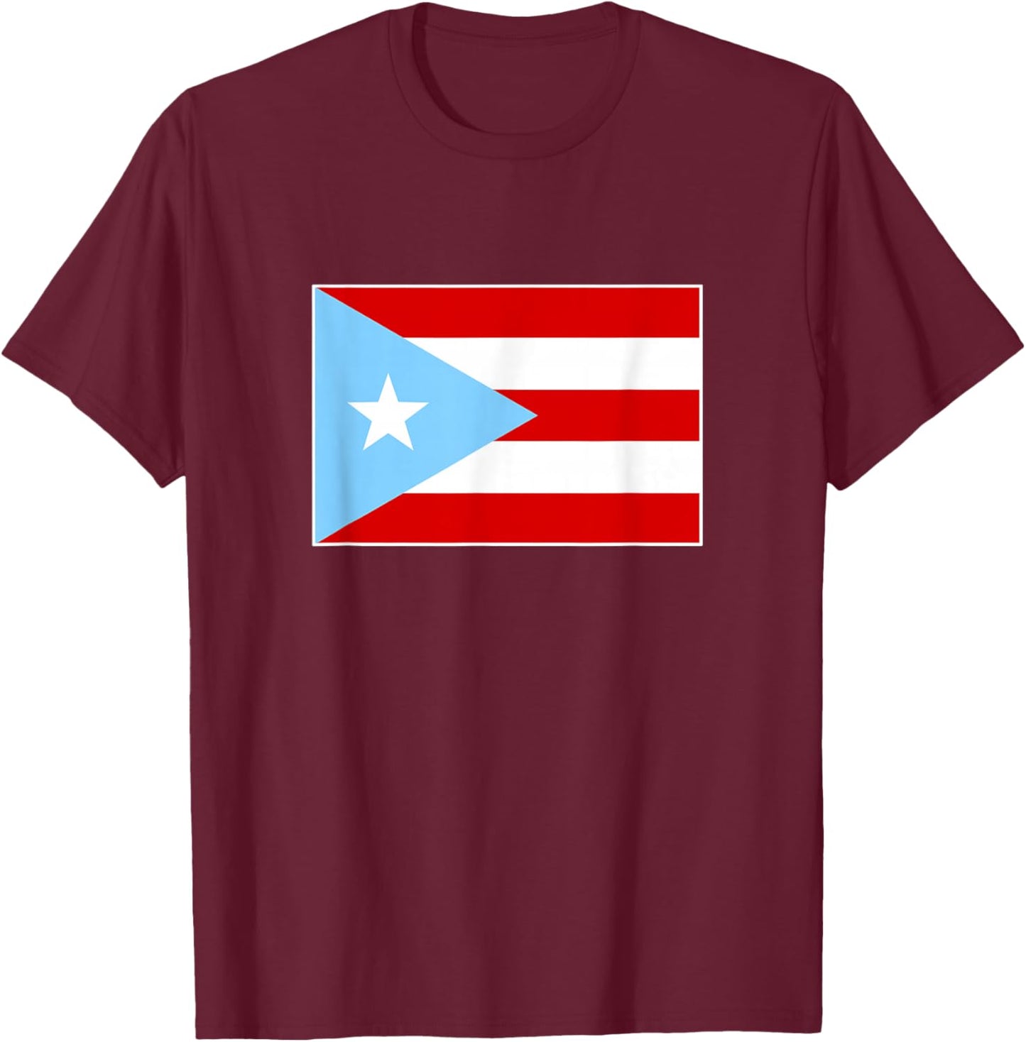 Light Blue Puerto Rico Celeste Flag T-Shirt - T-Shirt | Maroon