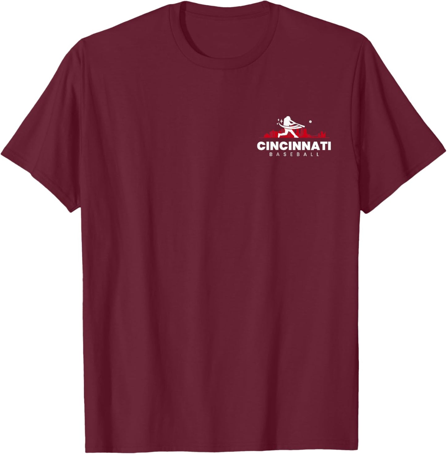 Cincinnati Baseball Vintage Minimalist Retro Baseball Lover T-Shirt - T-Shirt | Maroon