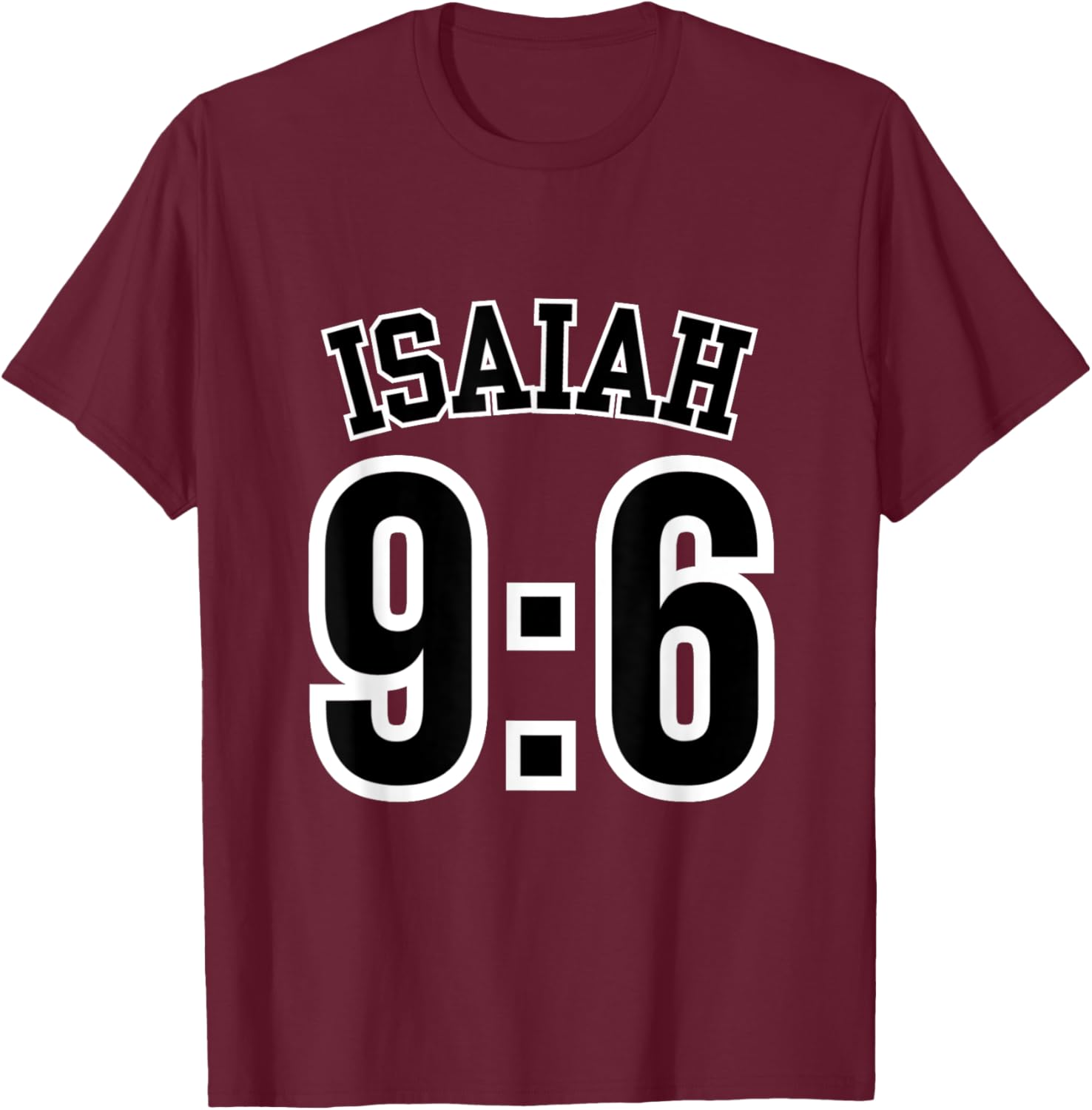Isaiah 9:6 Sports Jersey Christian Scripture Verse Design T-Shirt - T-Shirt | Maroon