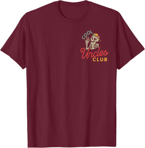 Cool Uncles Club Uncle The Man The Myth Skeleton 2 Sided T-Shirt - T-Shirt | Maroon