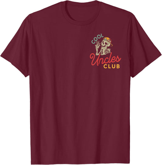 Cool Uncles Club Uncle The Man The Myth Skeleton 2 Sided T-Shirt - T-Shirt | Maroon