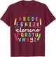 ABC Alphabet Elemeno Happy First Day Of School Teachers Kids T-Shirt - T-Shirt | Maroon