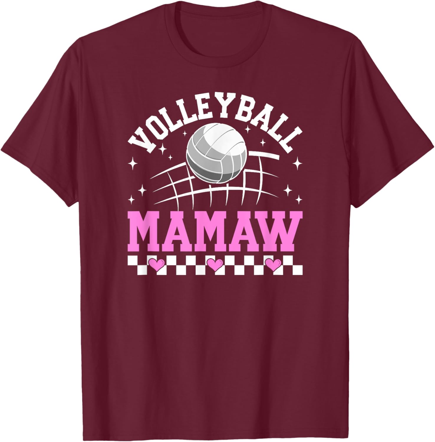 Volleyball Mamaw Of A Volleyball Player Mamaw T-Shirt - T-Shirt | Maroon