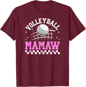 Volleyball Mamaw Of A Volleyball Player Mamaw T-Shirt - T-Shirt | Maroon